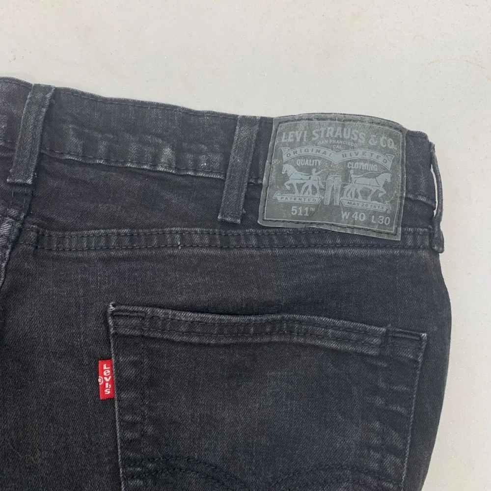 Levis 511  Mens Black Jeans Stretch Denim 40x30‎ (fit 38x29) Casual Slim Fit